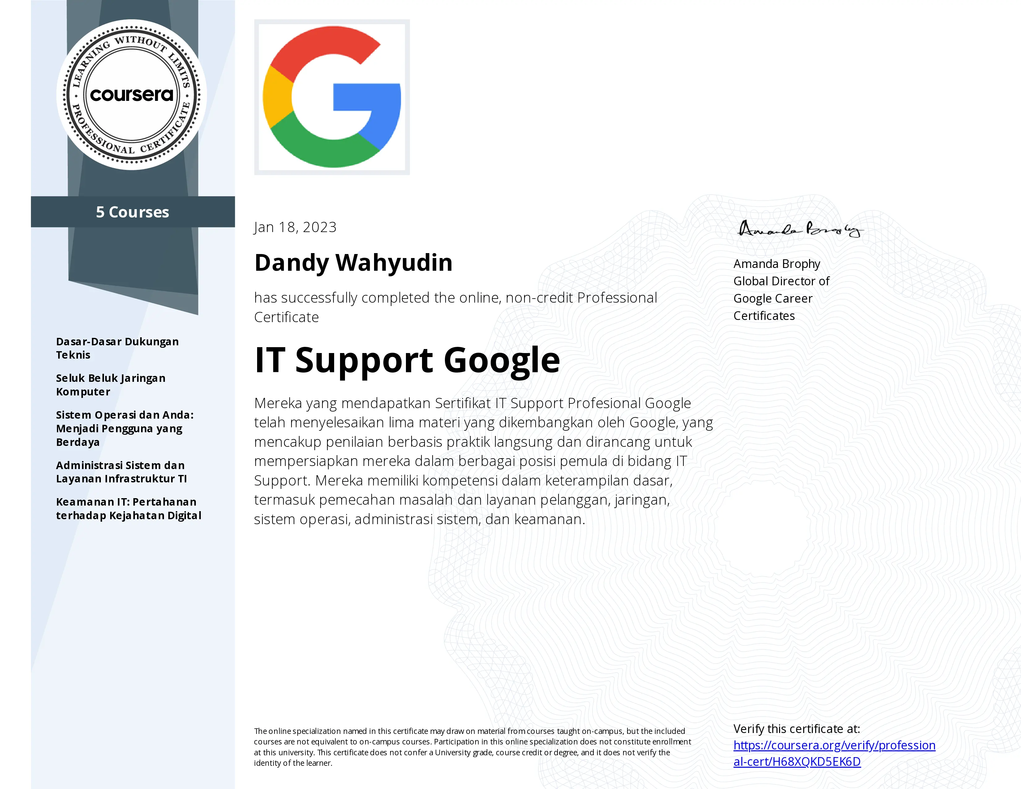GOOGLE IT SUPPORT PROFESSIONAL